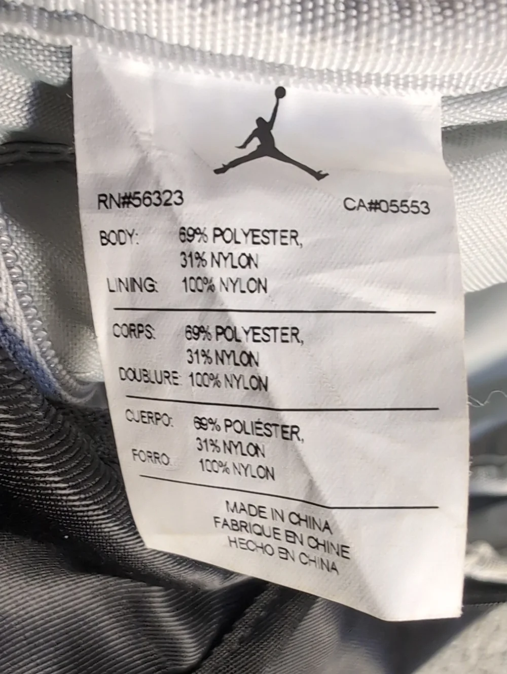Jordan Sportswear Top-Loading Backpack Expanding Large Bag in Black